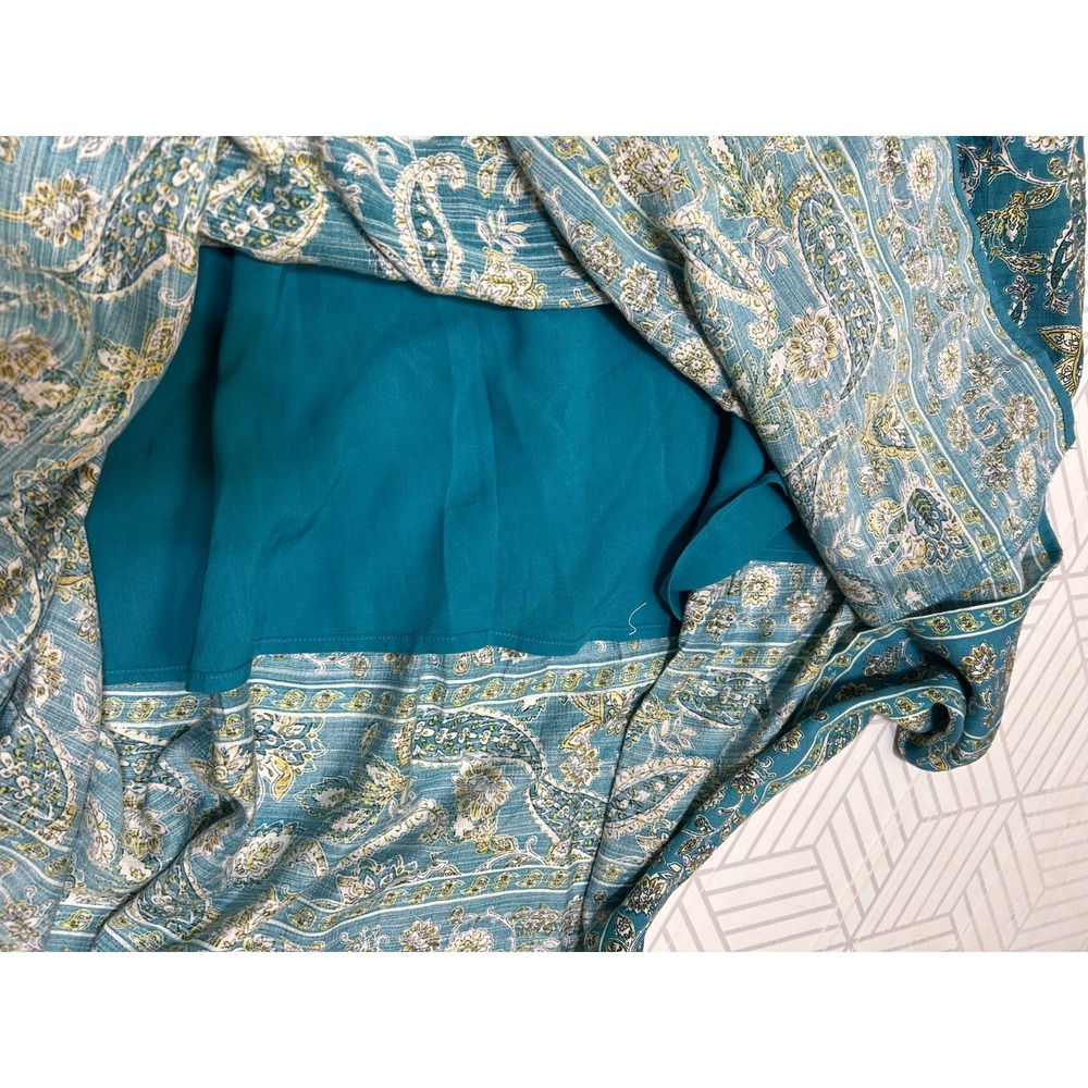 J. Jill Teal Paisley Tiered Maxi Dress Halter Size Medium Petite Summer Boho I - Picture 5 of 11